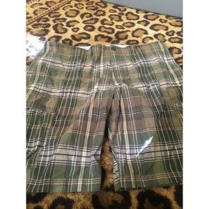 Eddie Bauer Men's Big &Tall Casual Plaid Shorts Zip Button Size 40